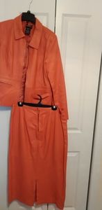 Leather skirt suit